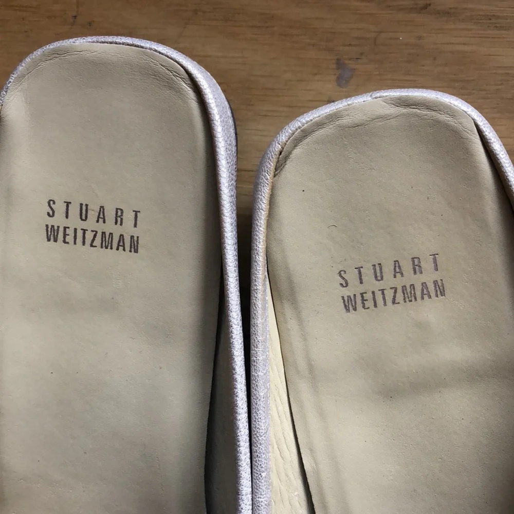 Stuart Weitzman pearl iridescent mule with rhinestones size 10 - Picture 3 of 9